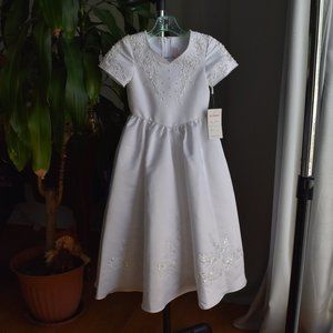 Girl's White Beaded Dress NWT